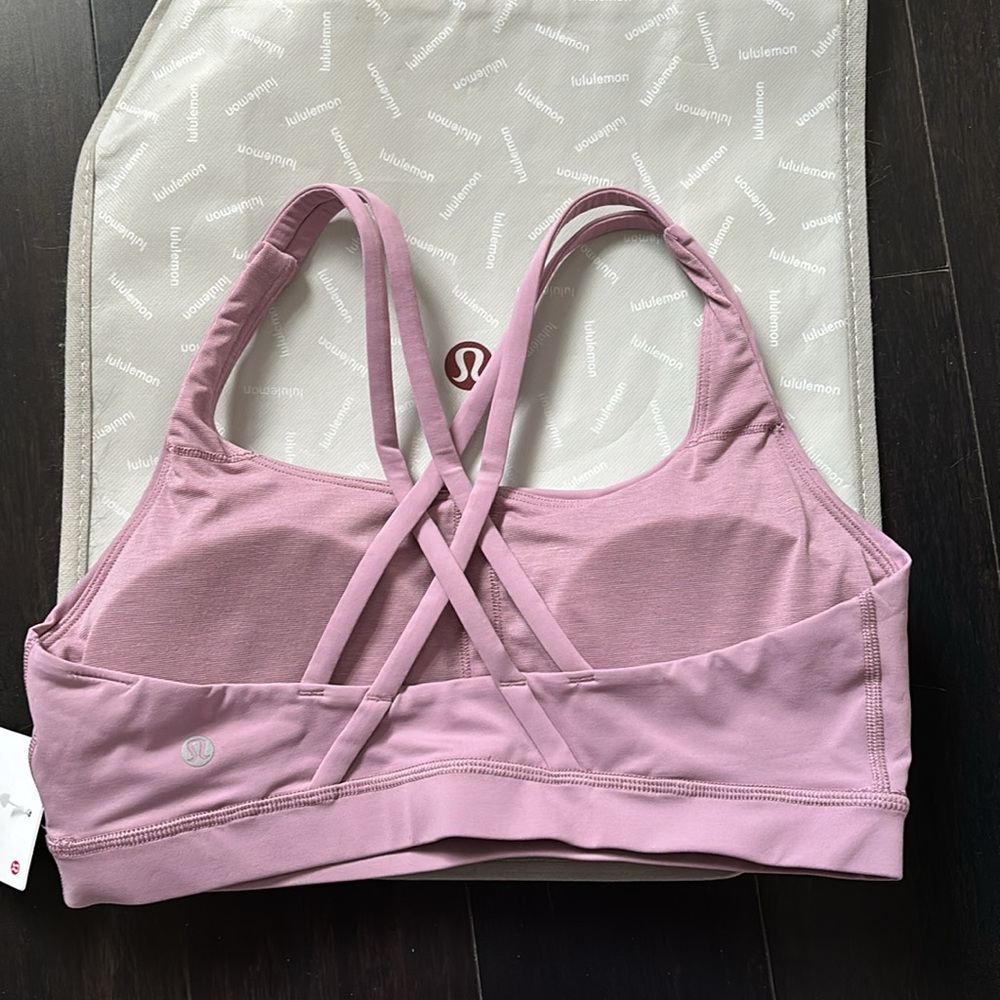 LULULEMON ENERGY BRA IN ROSE BLUSH SZ 8,10 NWT - Picture 3 of 9